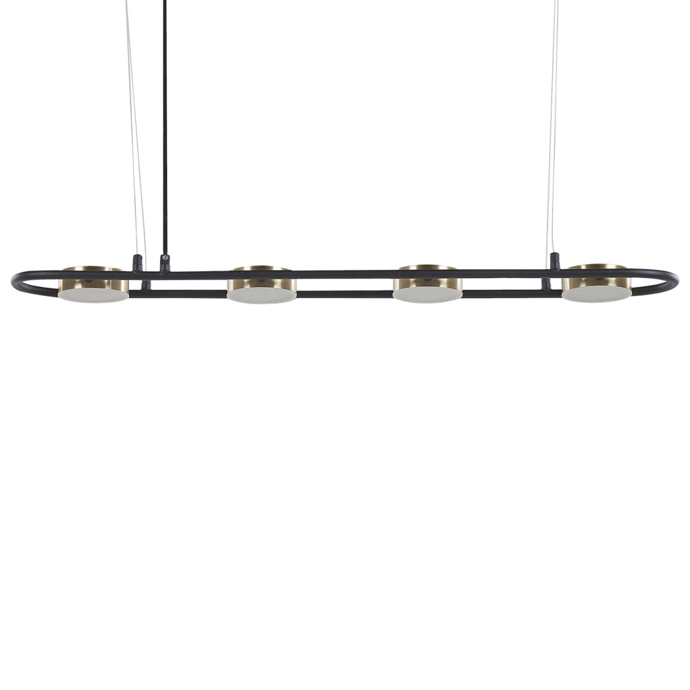 Lampada a sospensione in ottone Nero in acciaio luci a LED integrate a 4 luci illuminazione a binario a sospensione cucina industriale
