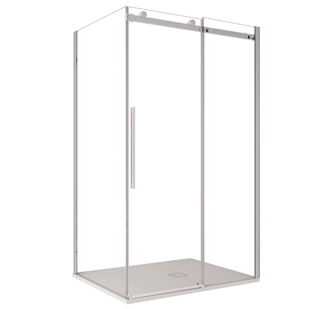 Box doccia due lati trasparente anticalcare porta scorrevole h195 8mm euclide, misura 80x150