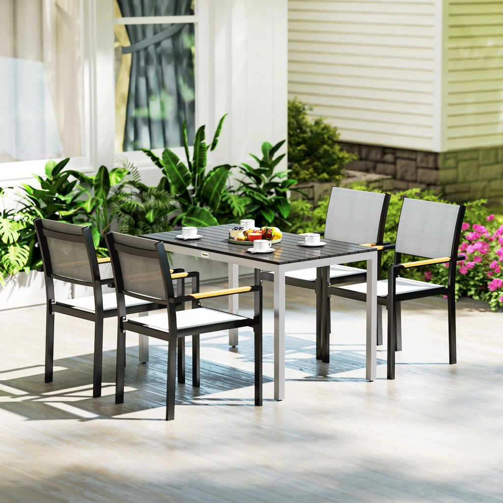 Tavolo da pranzo per giardino ¨C zephmum ¨C nero, alluminio, 120x70x72 cm