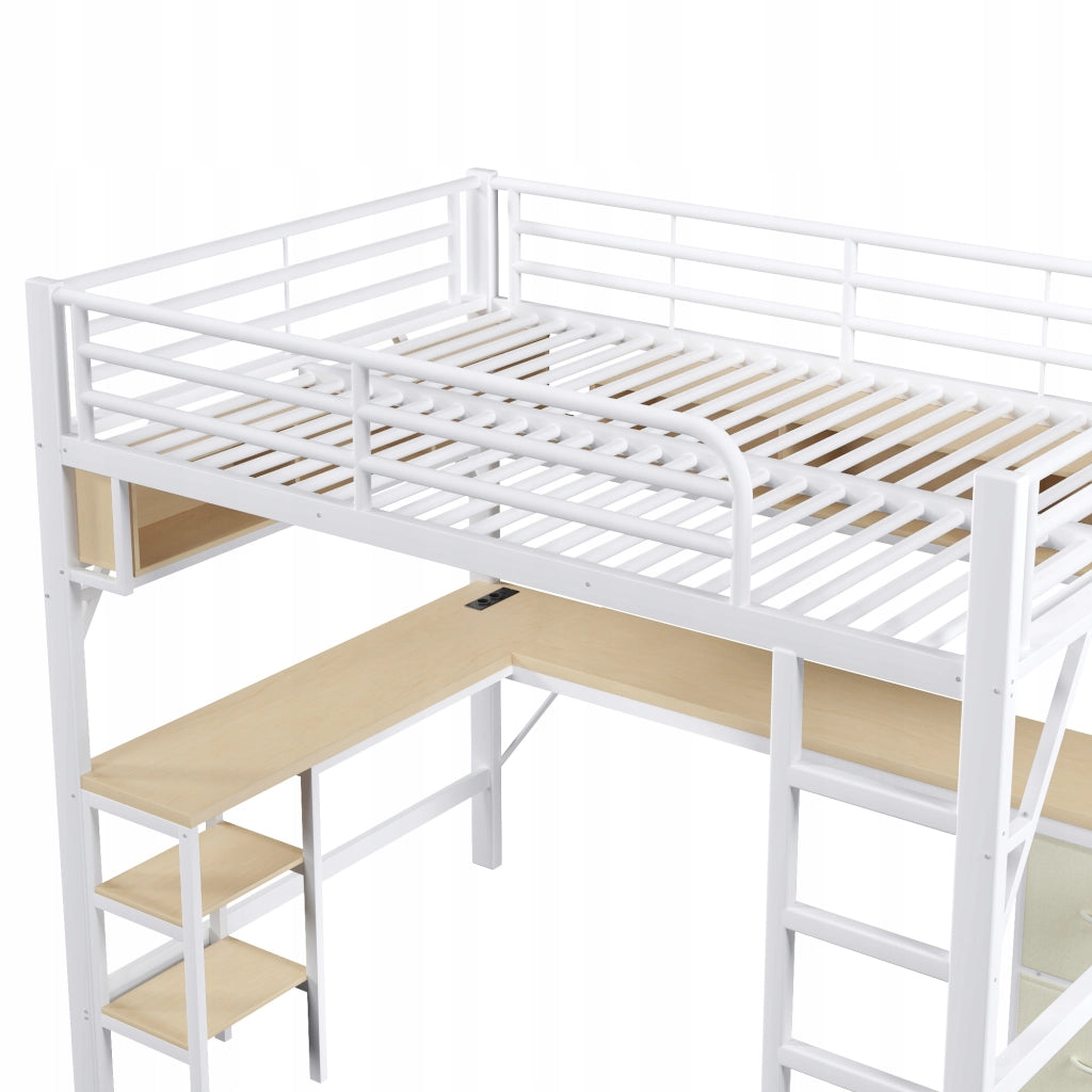 Letto a castello in metallo - Xylo - 140x200 - Bianco