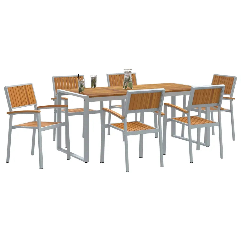 Set da Pranzo per Giardino 7 pcs Grigio 3284372