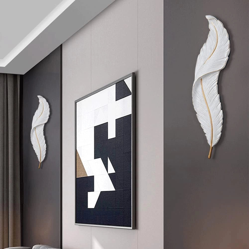 Applique LED da parete per interno 12W 960lm IP20 design piuma bianca e oro luce selezionabile Calda 3000K, Naturale 4000K, Fredda 6500K