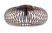Plafoniera ellisse, metallo, rame antico, D 40 cm, Johann