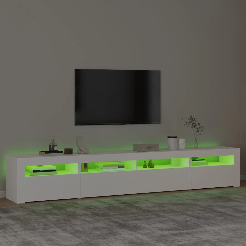 Mobile Porta TV con Luci LED Bianco 240x35x40 cm 3152722