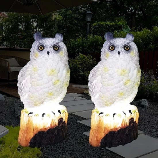 Due unità di illuminazione da giardino a forma di uccello alimentate da energia solare - Impermeabili e adatte per esterni