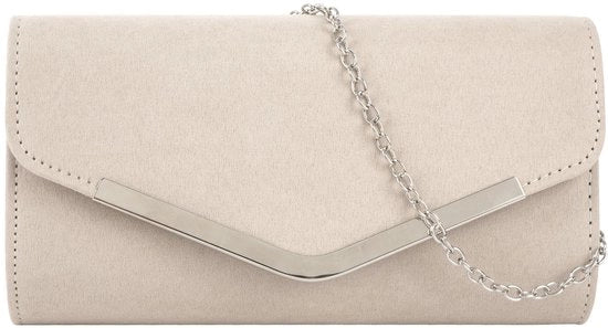 Clutch elegante avond con cinturino in pelle suède con catena e ombrello per donne
