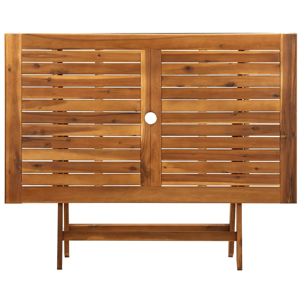 Tavolo da Giardino Pieghevole 120x70x75 cm in Massello d'Acacia cod mxl 34538