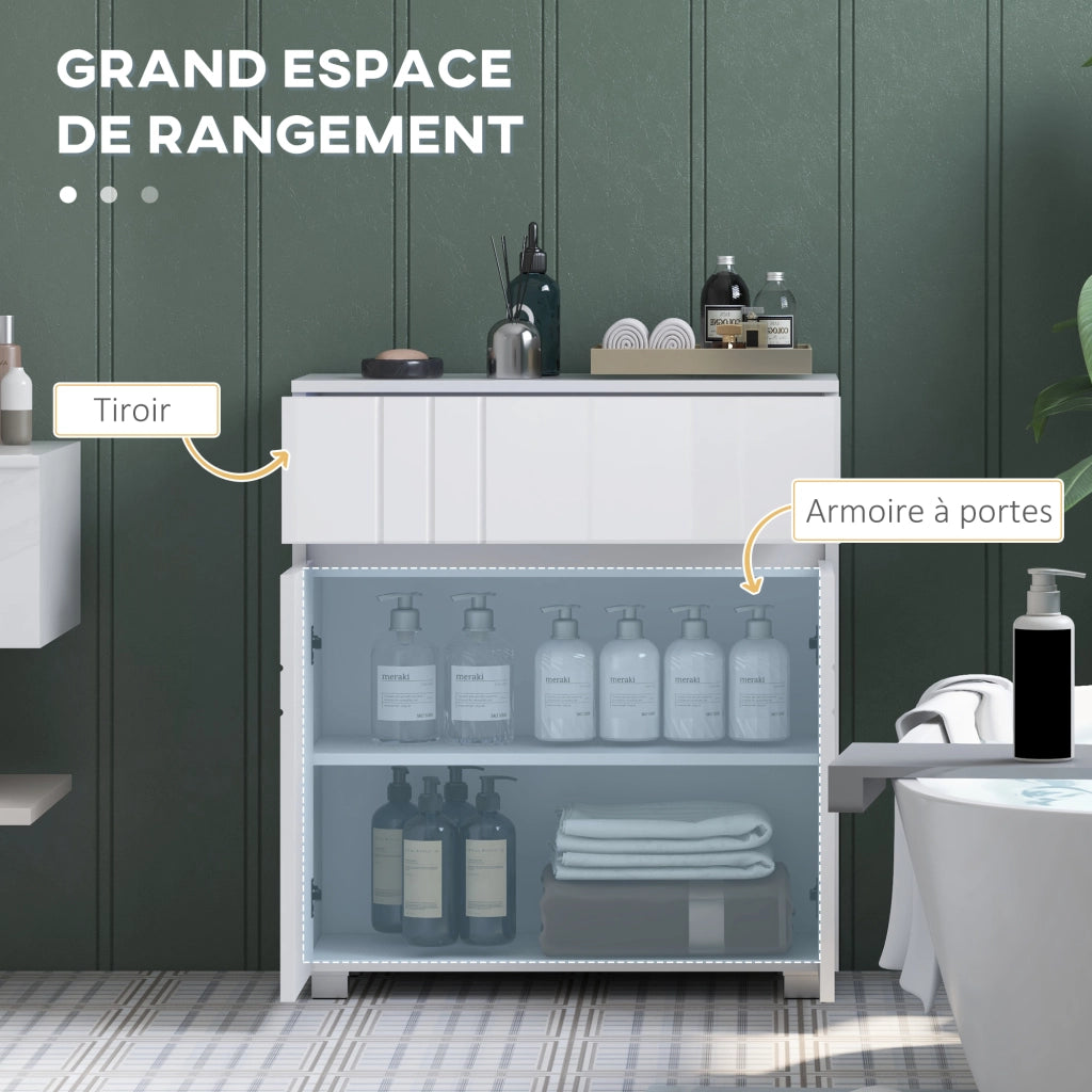 Mobile da bagno con 2 ante e cassetto ¨C zephmum ¨C bianco