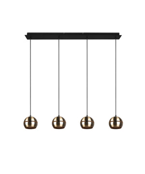 Lampada a Sospensione da Interno  E14 in Metallo Ottone Satinato