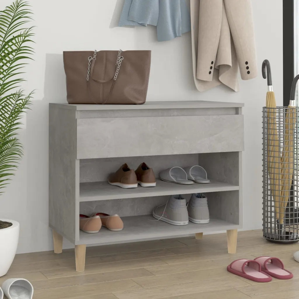Scarpiera | Mobile per scarpe Grigio Cemento 70x36x60 cm in Legno Multistrato