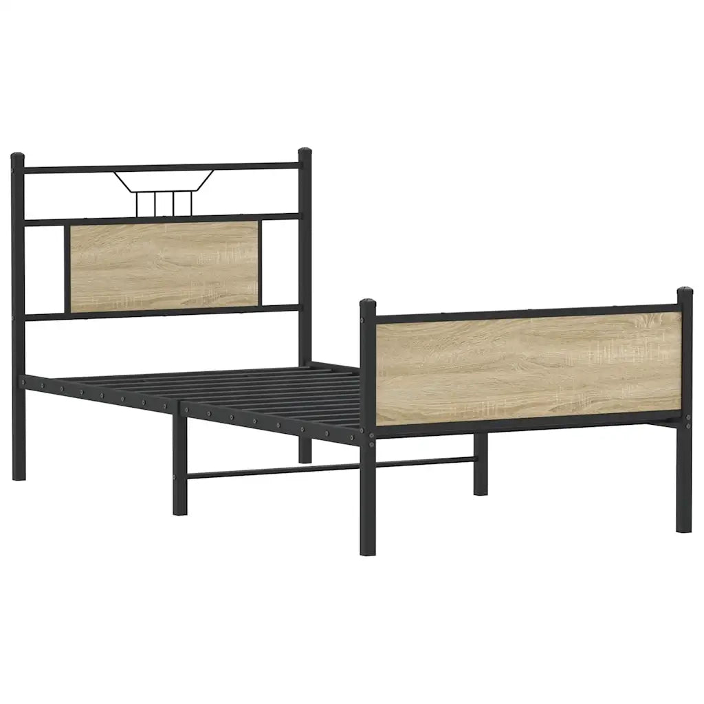 vidaXL Giroletto senza Materasso Rovere Sonoma 90x200 cm in Truciolato