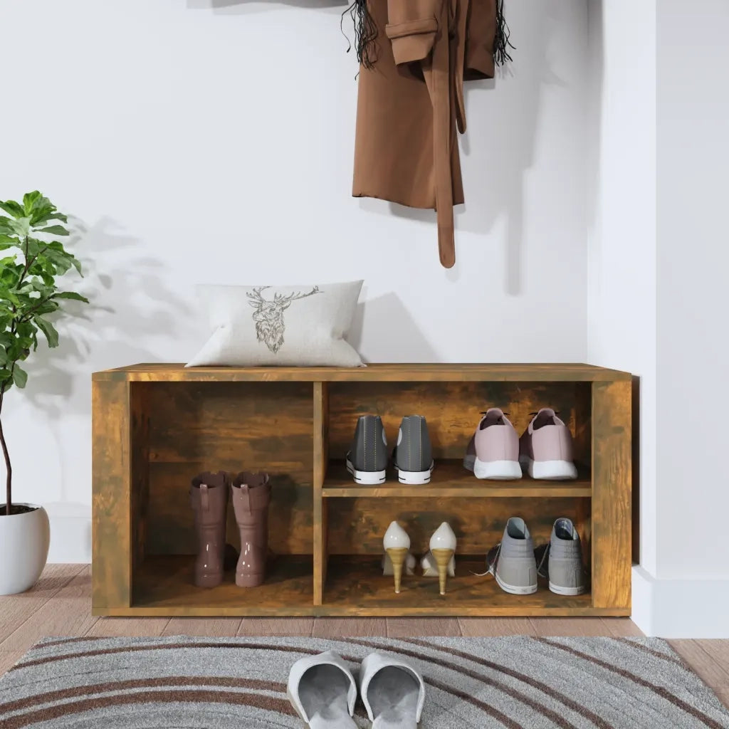 Scarpiera | Mobile per scarpe Rovere Fumo 100x35x45 cm in Legno Multistrato