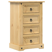Comodino | Armadio da Notte | Mobiletto da notte Corona 53x39x84 cm in Legno Massello di Pino