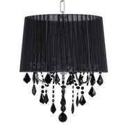 Lampada a Sospensione Lampadario in Cristallo argento Nero a 3 Luci