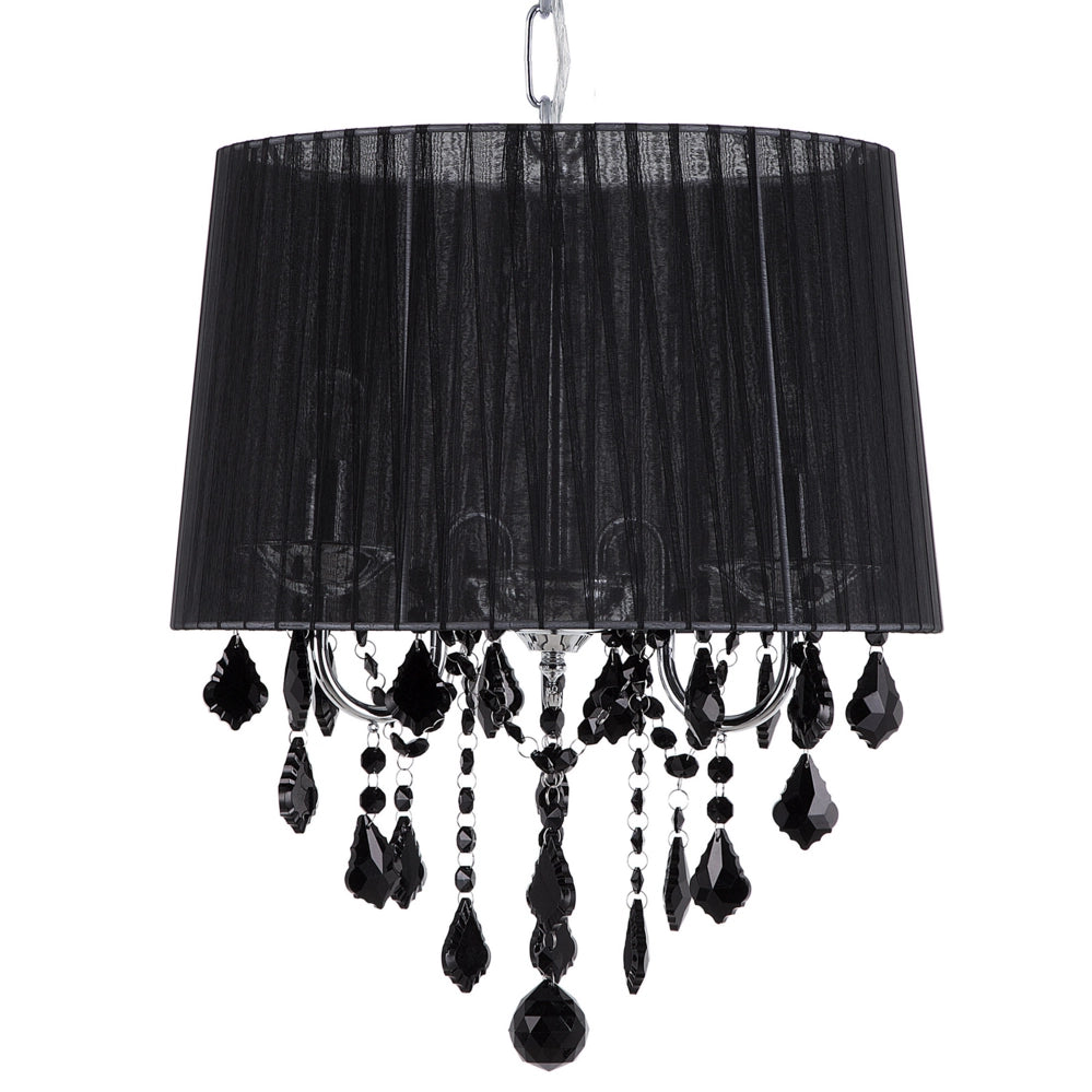 Lampada a Sospensione Lampadario in Cristallo argento Nero a 3 Luci
