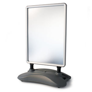 Cavalletto pubblicitario antivento bifacciale con serbatoio dell’acqua, Espositore pubblicità