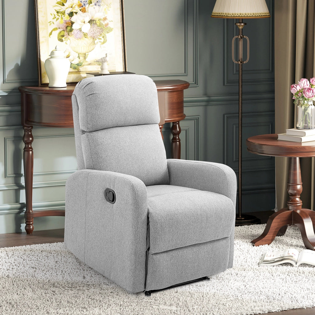 Poltrona Reclinabile Relax con Poggiapiedi ¨C Zephmum ¨C Grigia 67x83x107 cm