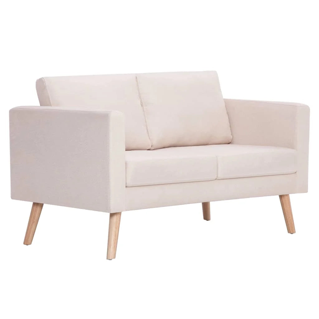 Divano a 2 posti per soggiorno salotto arredamento per la casa tessuto color crema 02_0020268
