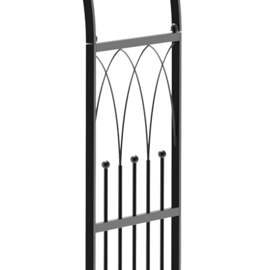 Arco da Giardino Metallico con Panchina ¨C zephmum ¨C Nero 115x59x203 cm