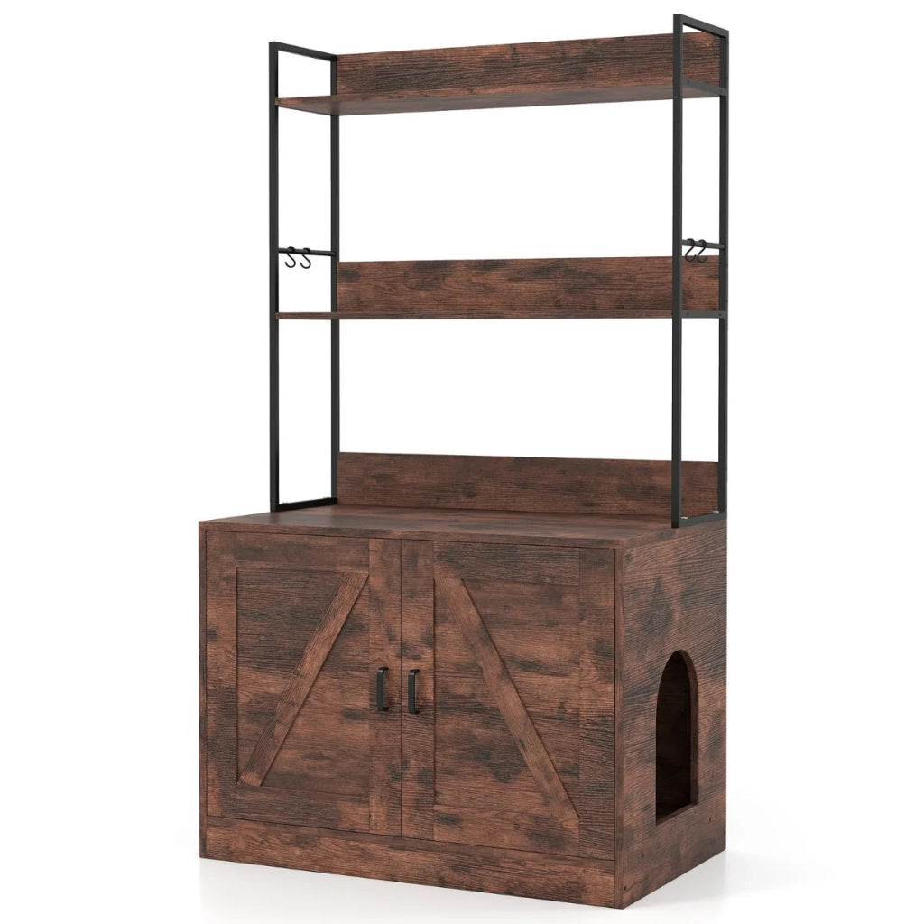 Recinzione per lettiera comoda cuccia 80 x 48 x 145 cm pratico contenitore stile moderno MDF marrone rustico 20_0018585