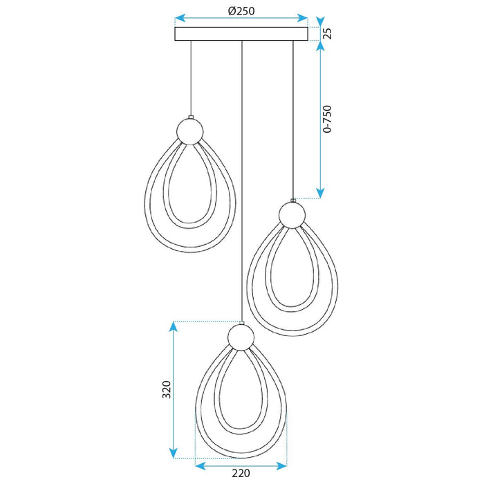 Lampada Led G022-3cpr Black