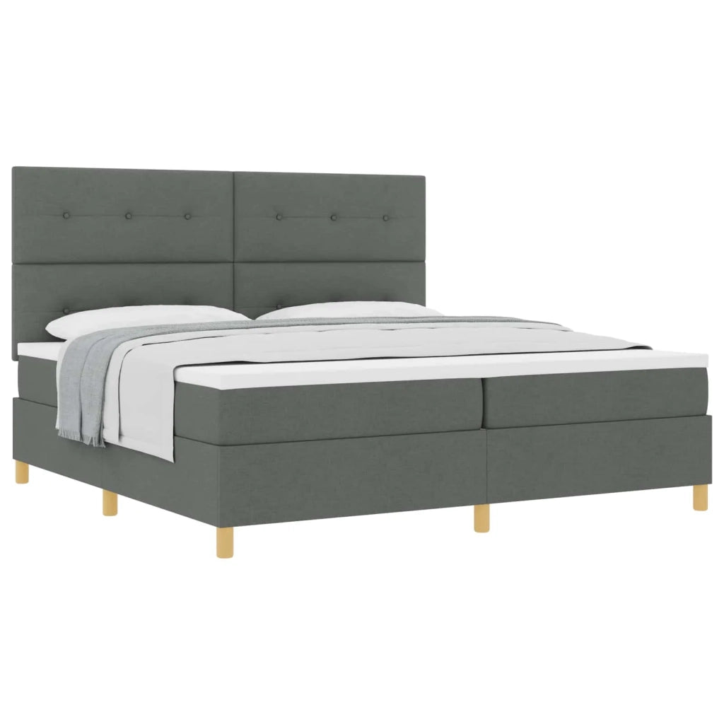 Letto a molle con materasso Grigio scuro 200 x 200 cm Tessuto 3339645