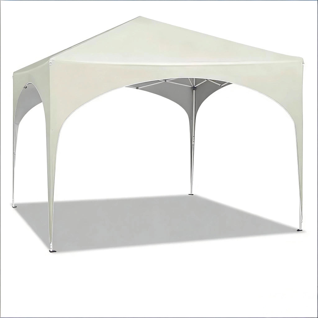 Gazebo da giardino pieghevole con altezza regolabile e copertura impermeabile anti UV in metallo beige