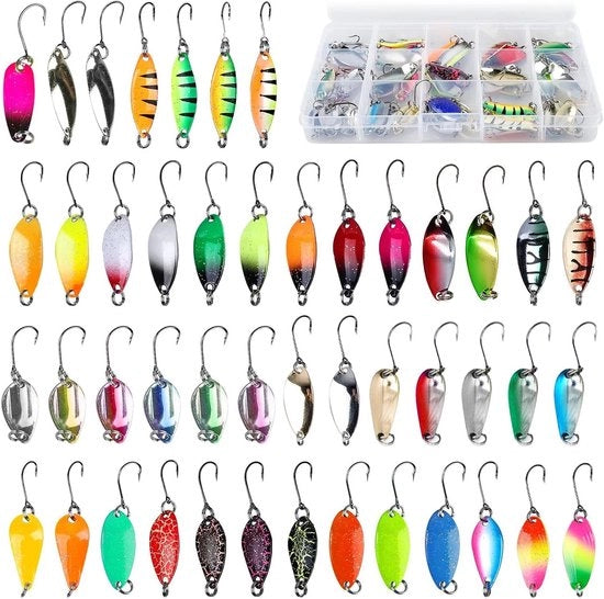 Set da pesca per trote con luci attive e unghie singole - Kit da pesca con scatola di conservazione per trote, merluzzo, trote merluzzo e trote.
