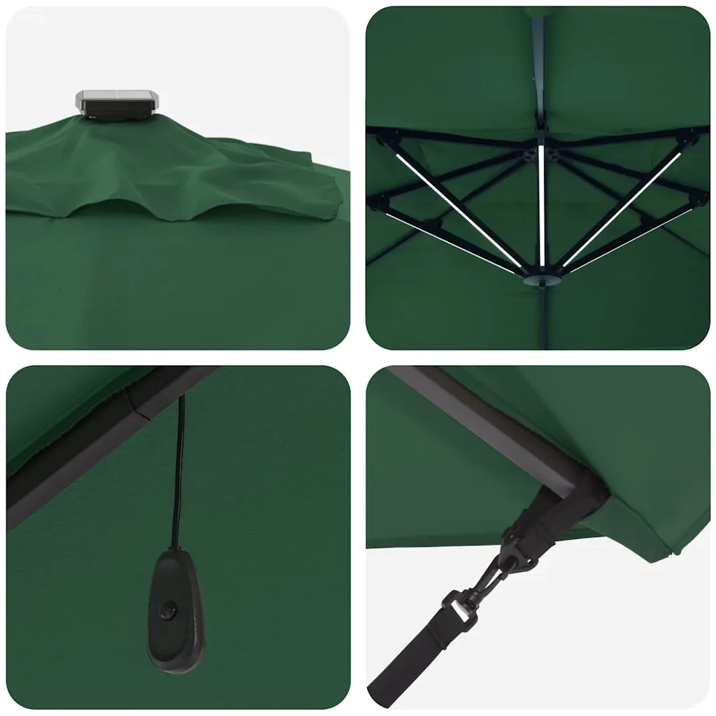 Ombrellone Verde 352 x 251 x 265 cm Poliestere e Alluminio 42003328