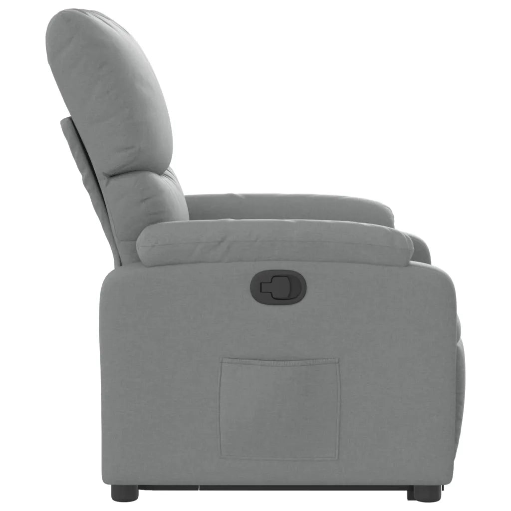 Poltrona | Sedia Relax Alzapersona Reclinabile Grigio Chiaro in Tessuto