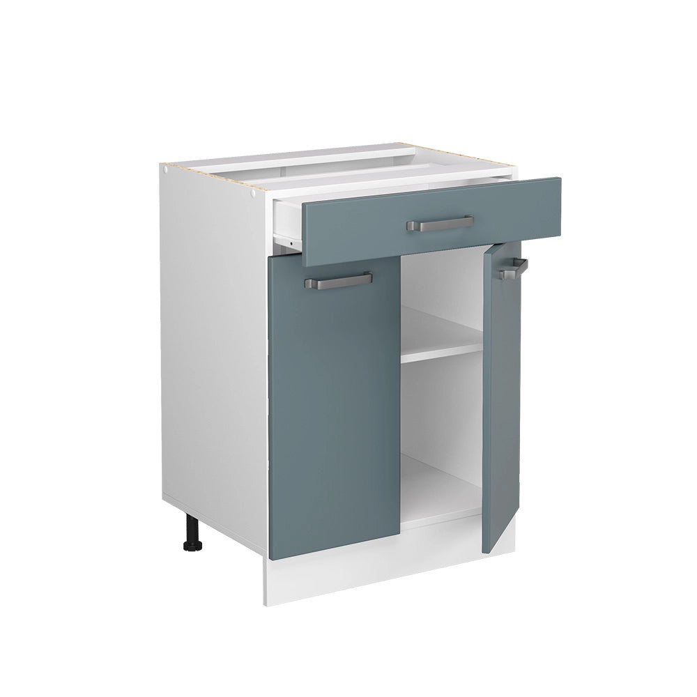 Vicco Mobiletto base per cucina Grigio-blu 60 cm con cassetto, senza piano di lavoro