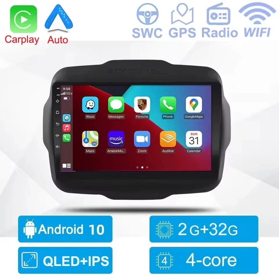 Autoradio Jeep Renegade 2016-2020 CarPlay Android Auto 9 Pollici 2 Din Stereo