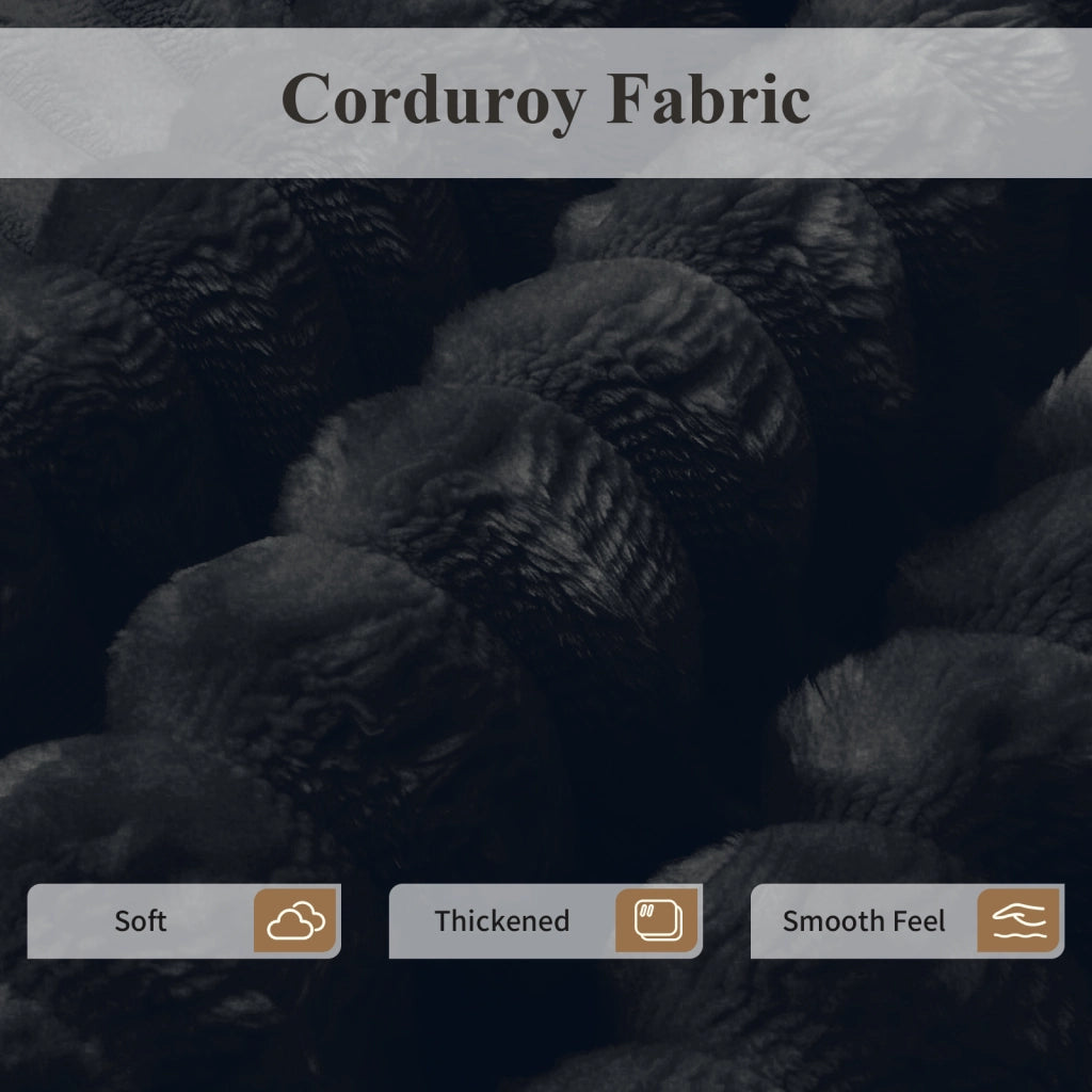Pouf sacco ergonomico con imbottitura in memory foam, morbido e senza montaggio, in flanella nera