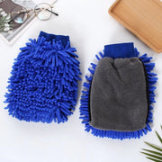 Pannolavande - 2 pezzi - Pannolavande a microfibra - Pannolavande morbide e resistenti alle abrasioni - Lunghe maniche singole - Set di pulizia e asciugatura idrorepellente - Pulizia, cera e rimozione residui e decontaminazione - 20x25cm - blu