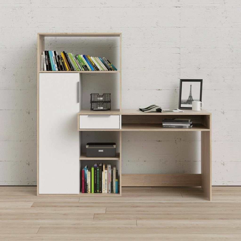 Annalou, Scrivania un Cassetto, 60.35x162.8x155.4h cm Bianco