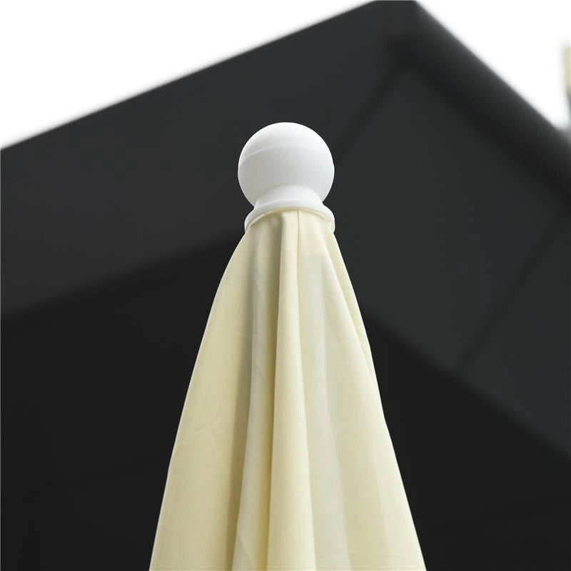 OMBRELLONE DA ESTERNO 200 X 200CM  GIARDINO CON TETTUCCIO QUADRATO BIANCO CREMA