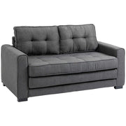 Divano Letto in Tessuto 2 Posti con Imbottitura e Molle, 151x75x85 cm, Grigio
