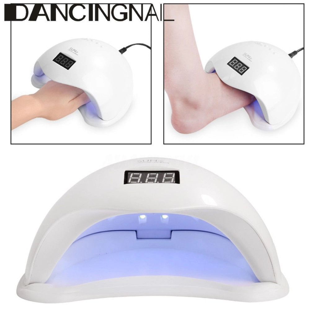 Trade Shop - Lampada Led Uv Per Unghie Nail Art Asciuga Gel Smalto 2 In 1 48w Manicure -