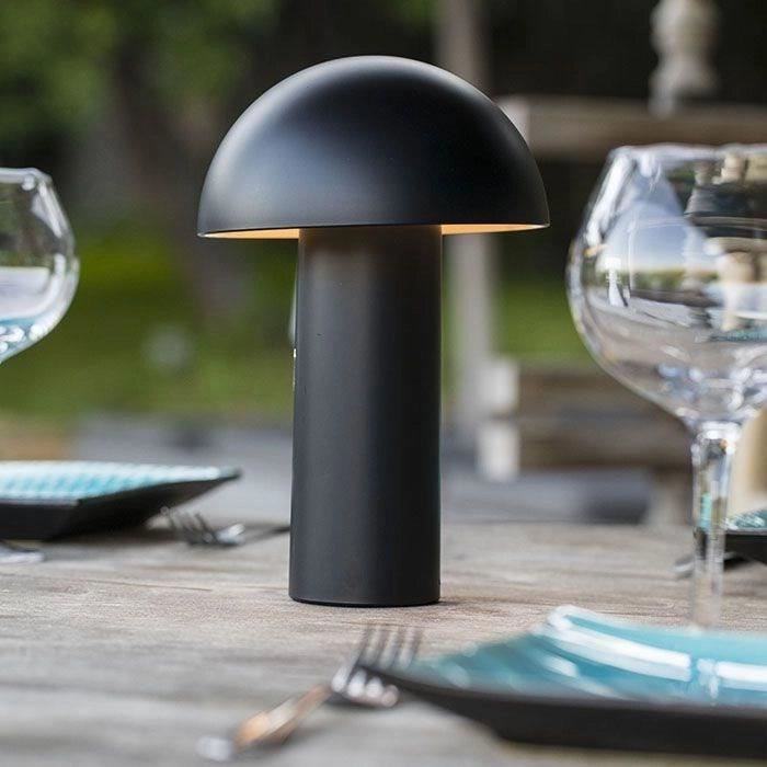 Lampada da tavolo senza fili - LUMISKY - TOD BLACK - H28 cm - Testa orientabile - LED bianco caldo