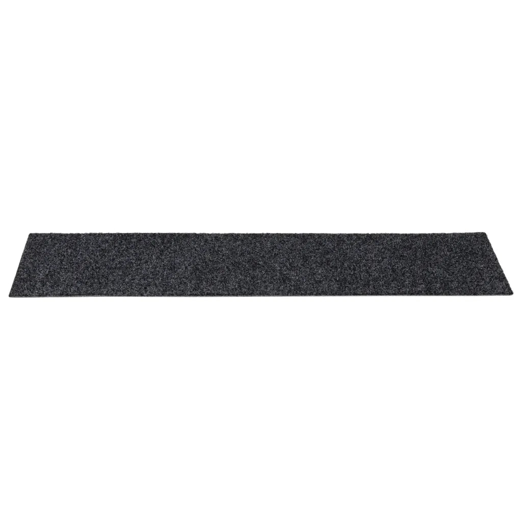 Tappetini per scale autoadesivi 15 pz 76x20 cm Grigio Scuro Rettangolari 326925