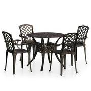 Set da giardino bistrot mobili da esterno terrazza 5 pezzi in fusione di alluminio bronzo 02_0013533