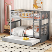 Letto a castello con letto estraibile pino grigio 90x200 cm
