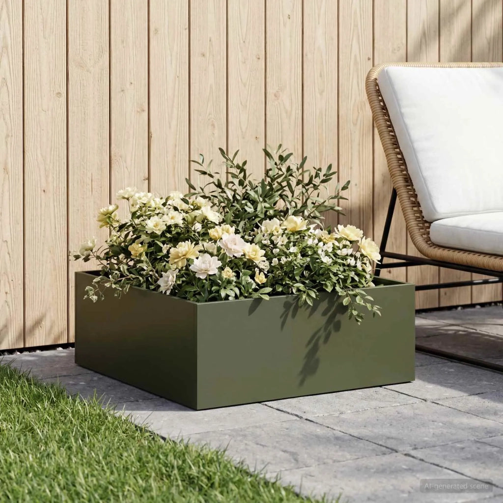 Vaso da giardino Verde Oliva 40 x 40 x 20 cm 8004986