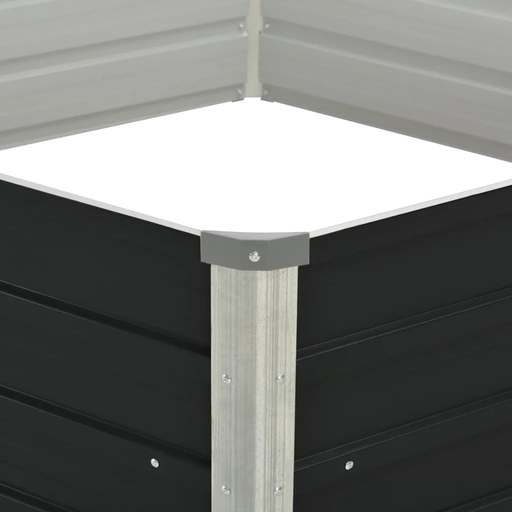 Fioriera | Cassetta per fiori | Vaso Antracite 129x129x45 cm in Acciaio Zincato