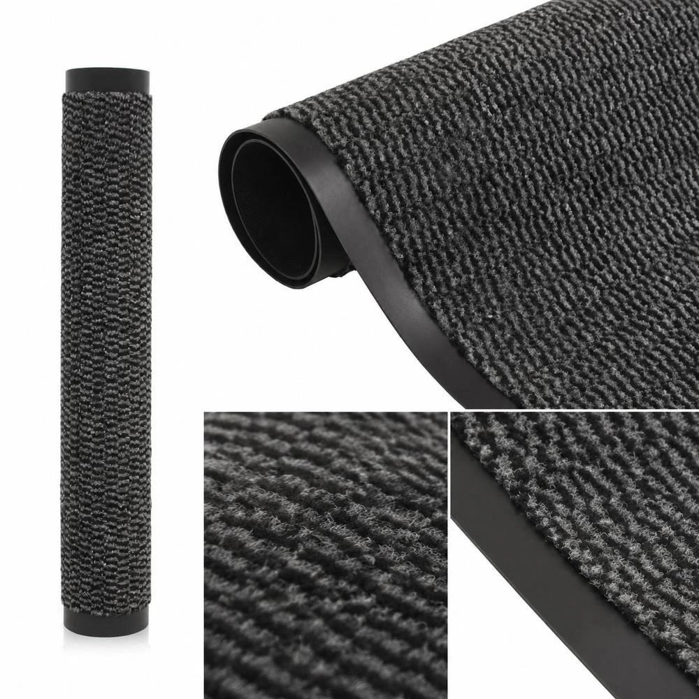 Entrance Doormat Rectangular Tufted Floor Mat, Dust Trapping Entry Rug For Hallway Kitchen Office, 60x90 Cm, Anthracite