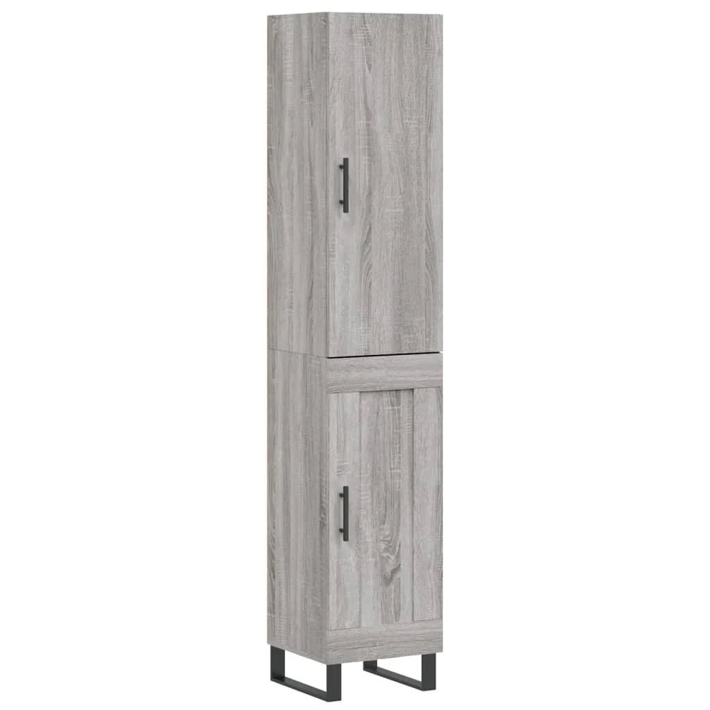 Buffet credenza cassettiera armadio mobile contenitore organizer cucina soggiorno salotto rovere Sonoma alto 34,5 x 34 x 180 cm legno ingegnerizzato grigio 02_0035222