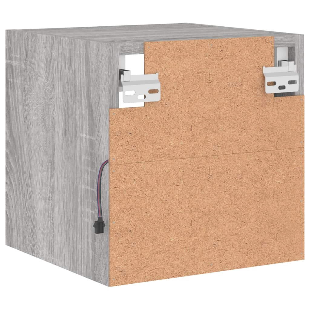 Mobile TV multimediale da parete mensola TV credenza mobile TV sala da pranzo soggiorno camera da letto e luci LED 2 pezzi Sonoma 30 x 28,5 x 30 cm grigio 02_0029147