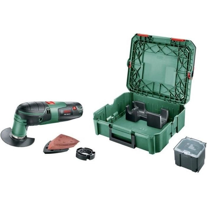 Strumento multifunzione BOSCH - PMF 2000 + 1 cassetta degli attrezzi Systembox + accessori