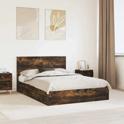 Letto con Contenitore con testiera Rovere fumé 160 x 200 cm