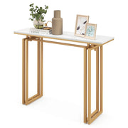 Tavolo consolle multifunzionale di design 110 x 30 x 81 cm robusta struttura in metallo aspetto elegante MDF bianco 20_0013838